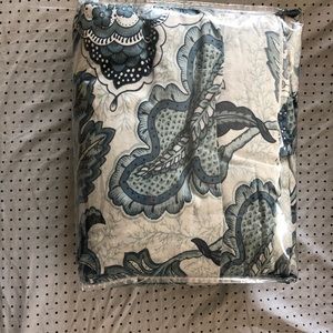 Pottery Barn Peacock Duvet Queen/full blue tone cover